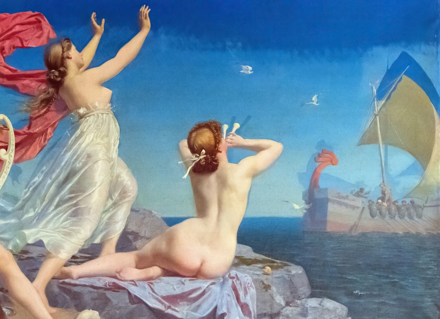 Marie - François Firmin, Girard, Ulisse e le Sirene, Firmin Girard, Musée des Beaux, Arts de Narbonne, dettaglio 1